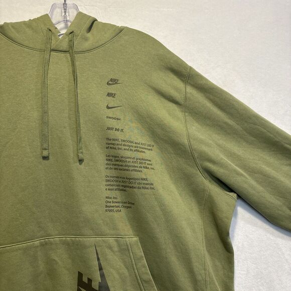 Nike Shoebox Pullover Hoodie Men's XXL Green Drawstring Lifestyle Fleece NWOT - Picture 5 of 15